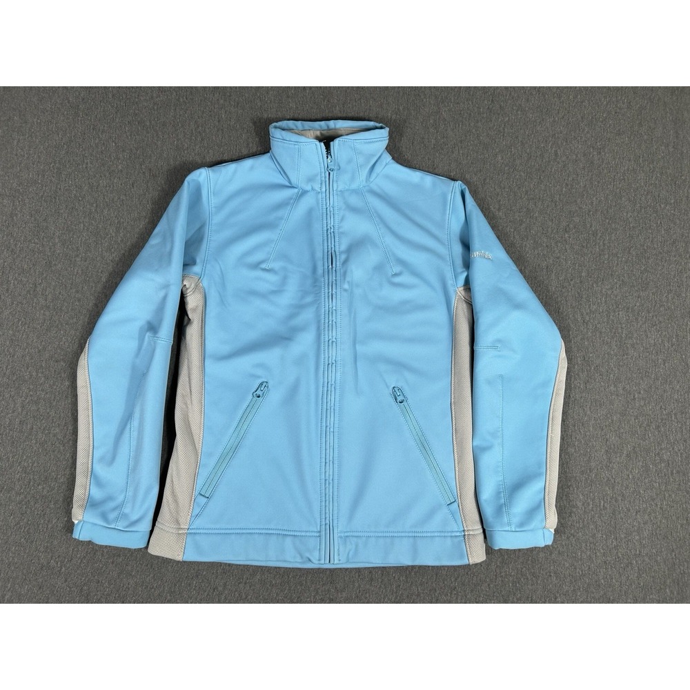 Columbia XCO Softshell Jacket Womens Blue Full Zip Fleece Lined Outdoor S